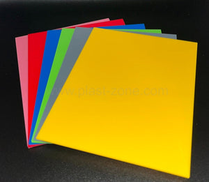 Lastre in plexiglass-metacrilato nei colori giallo, grigio, verde, azzurro, rosso e rosa